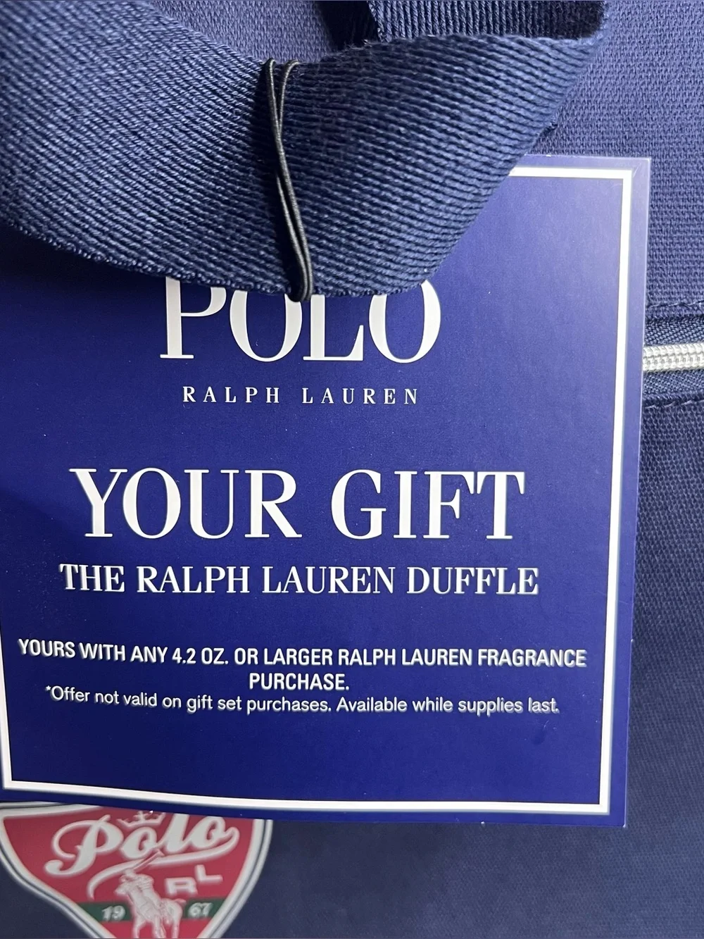 POLO Ralph Lauren Fragrances Navy Blue Weekender Gym Duffle Travel Bag Pony NEW